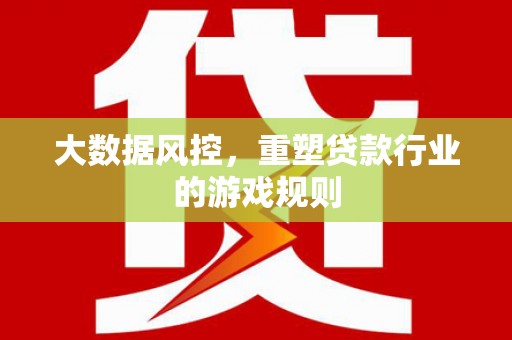 尧都大数据风控，重塑贷款行业的游戏规则